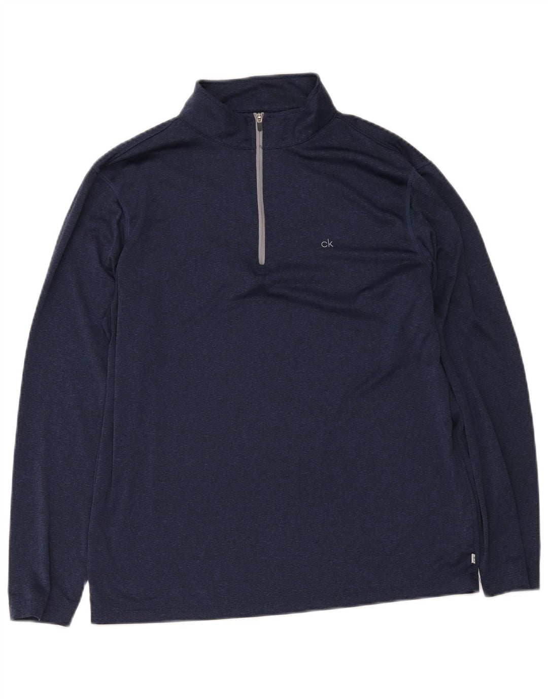 Calvin Klein Pull de golf à col zippé pour homme Bleu marine Taille L