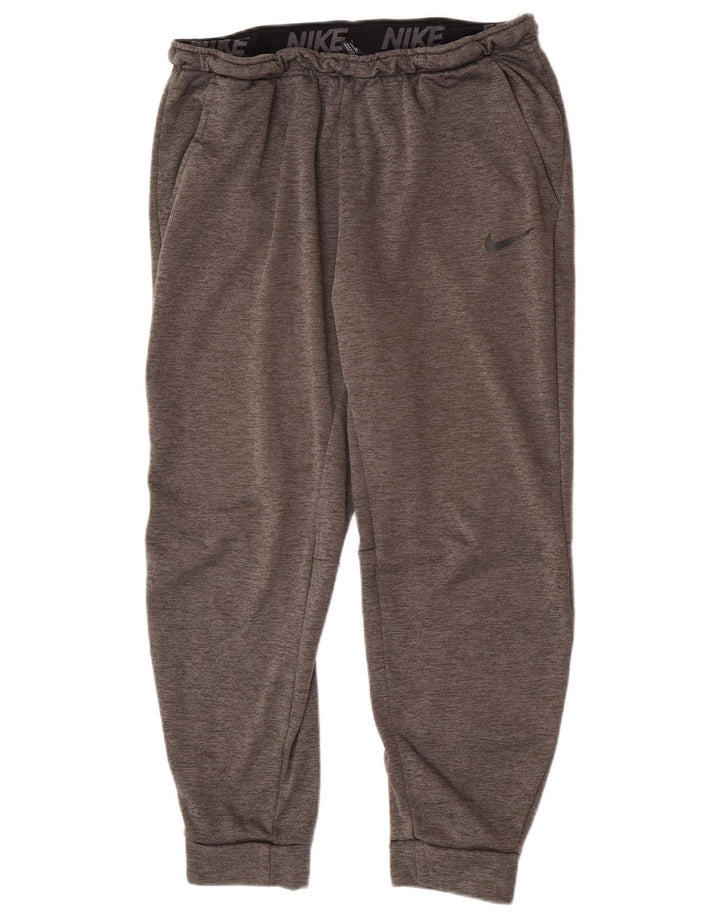 Nike Pantalon de survêtement Dri Fit pour homme XL Gris chiné Polyester