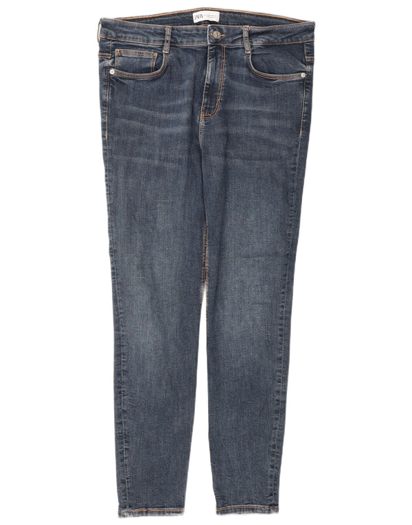 Zara Femme Jean Slim EU 44 XL W34 L28 Bleu Coton