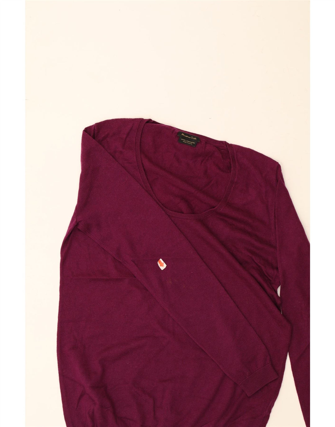 MASSIMO DUTTI Womens Boat Neck Jumper Sweater UK 14 Large Maroon Vintage Massimo Dutti and Second-Hand Massimo Dutti from Messina Hembry 