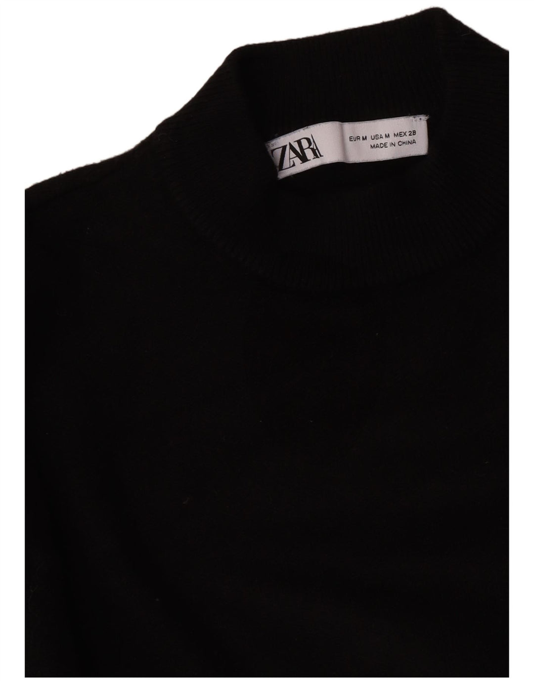Zara Pull à col roulé pour femme UK 12 Noir moyen