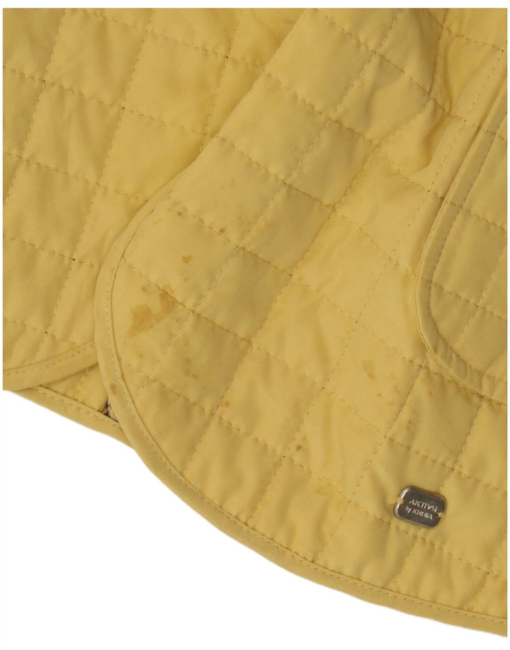 Perte by Krizia Veste blazer matelassée à 3 boutons pour femme Taille 23 Jaune moyen