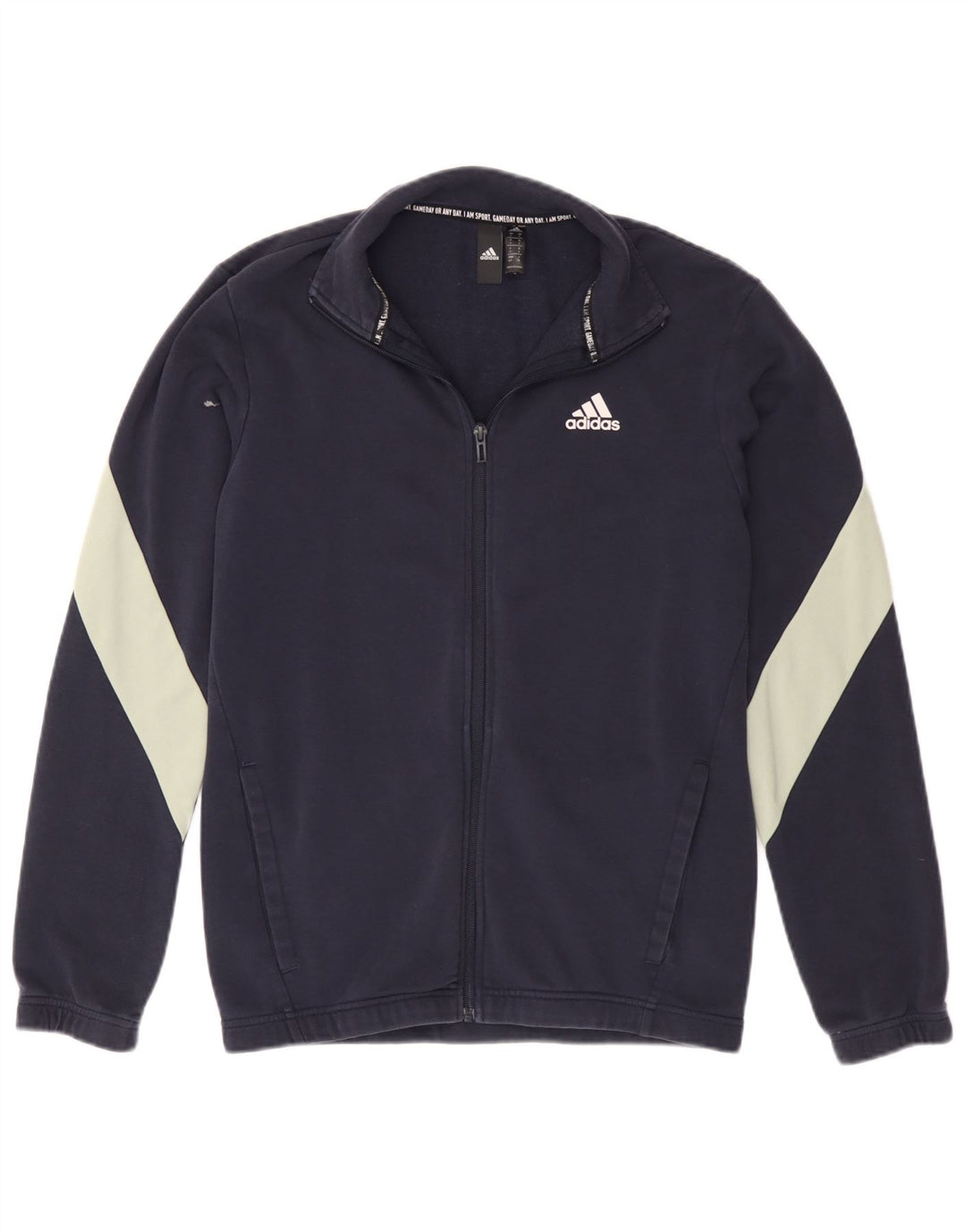 Adidas Veste de survêtement pour homme en coton color block Bleu marine Taille S