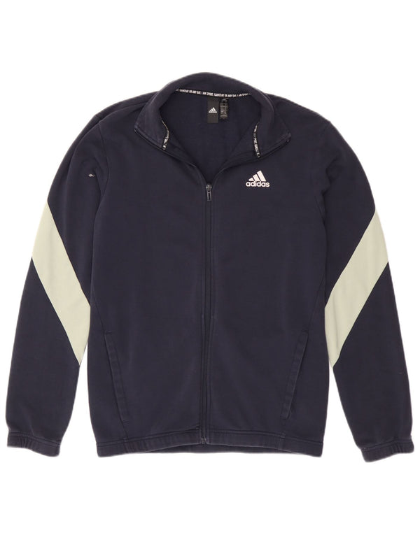 Adidas Veste de survêtement pour homme en coton color block Bleu marine Taille S