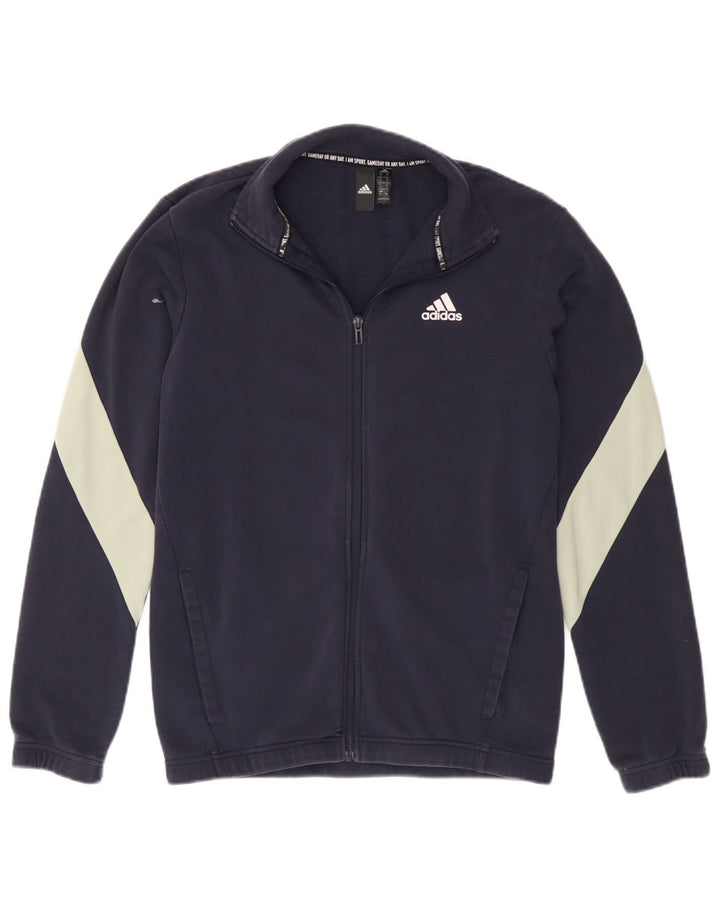 Adidas Veste de survêtement pour homme en coton color block Bleu marine Taille S