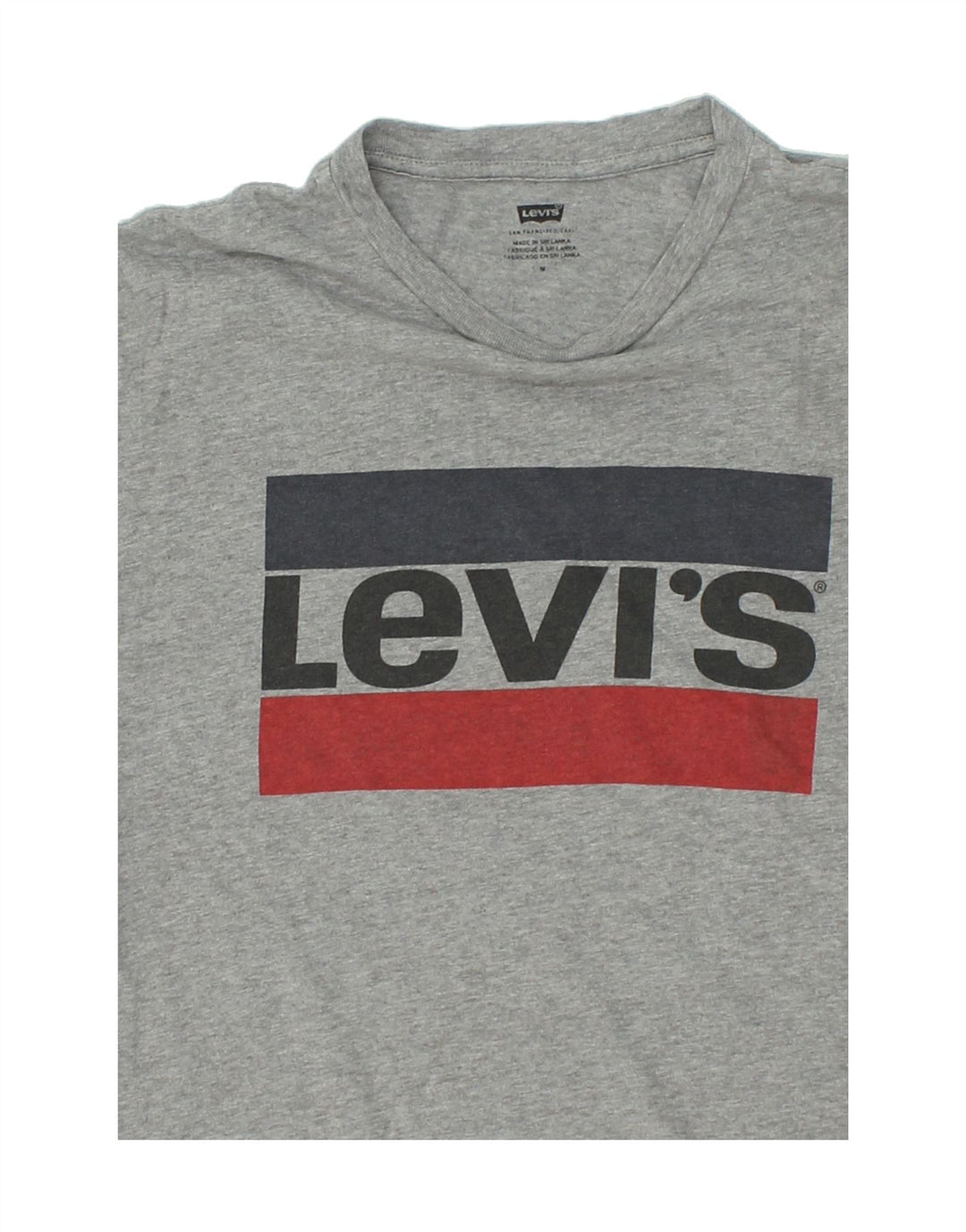 LEVI'S Mens Graphic T-Shirt Top Medium Grey Cotton Vintage Levi's and Second-Hand Levi's from Messina Hembry 