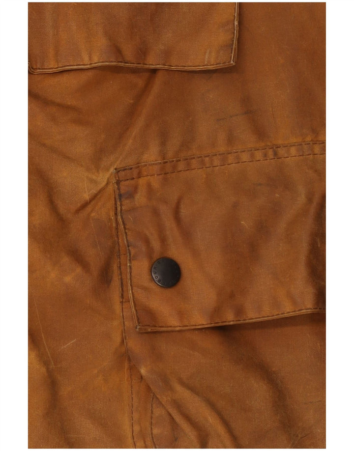 Barbour Hommes Longshoreman Pull à capuche Veste cirée UK 36 Petit Marron
