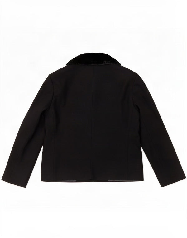 Zara Veste blazer à manches 3/4 pour femme UK 12 Bleu marine moyen Colourblock