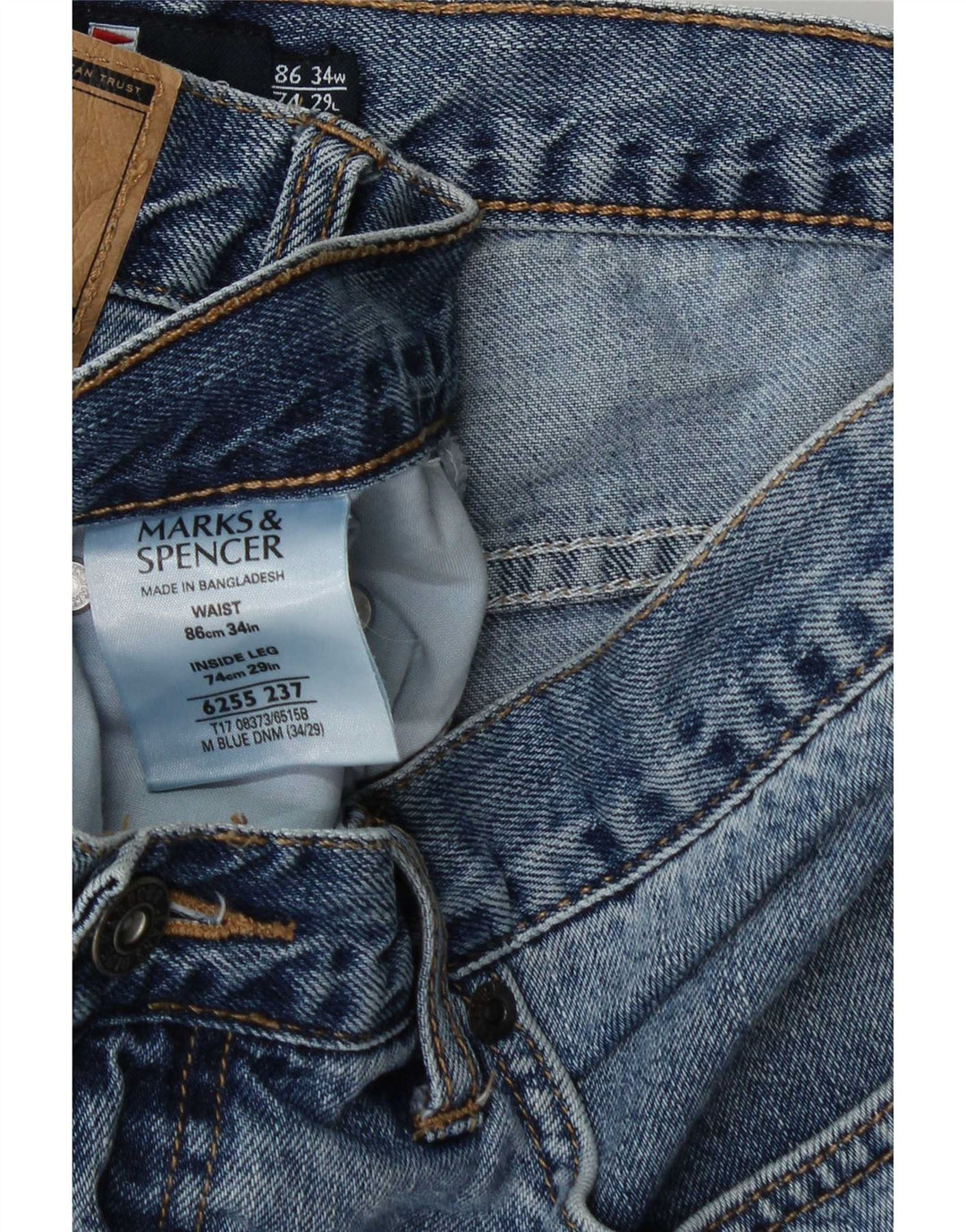 Marks & Spencer Jean droit Blue Harbor homme W34 L29 coton bleu