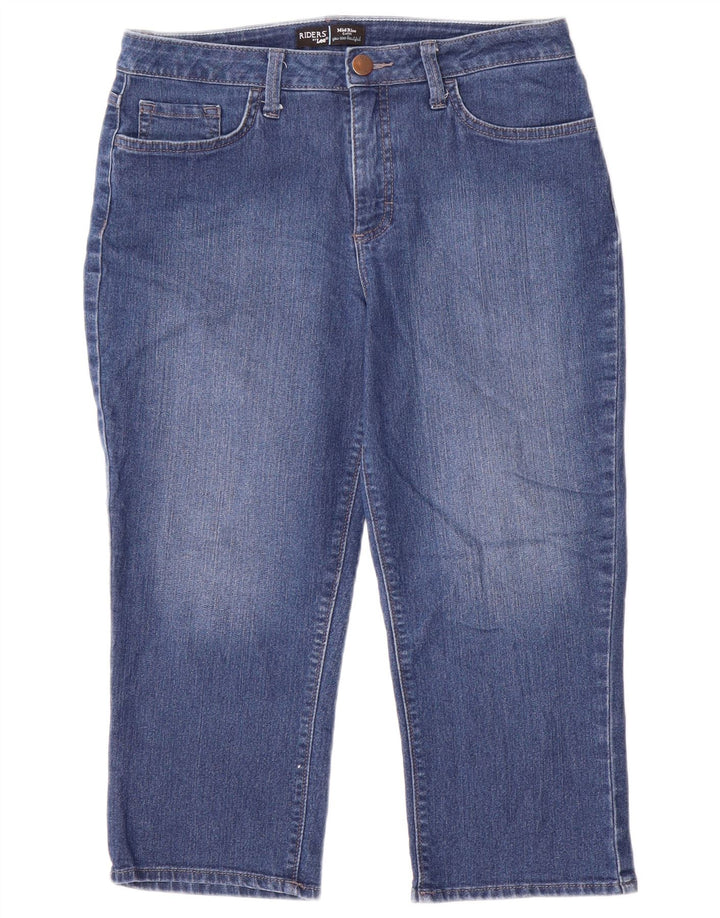 Lee Womens Riders Mid Rise Capri Jeans US 10 Large W32 L21 Bleu Coton