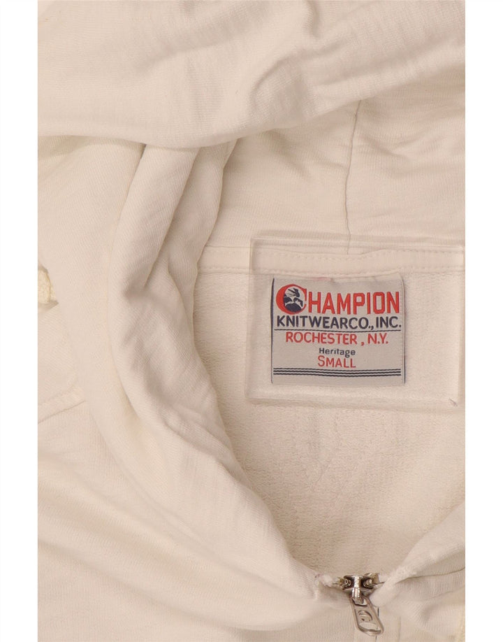 CHAMPION Pull à capuche zippé Heritage pour femme UK 10 Petit Blanc