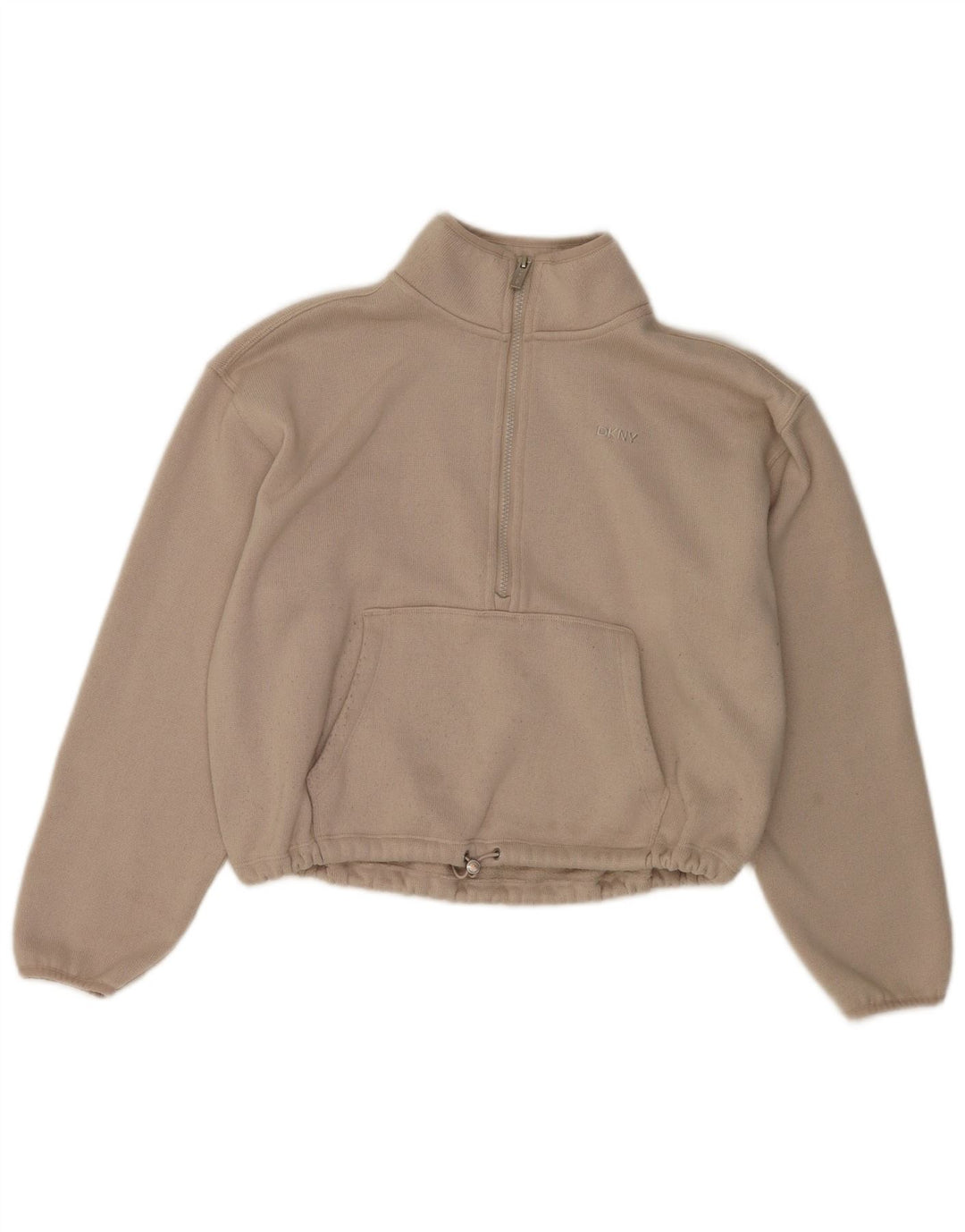 Dkny Sweat-shirt surdimensionné à col zippé pour femme UK 14 Blanc moyen