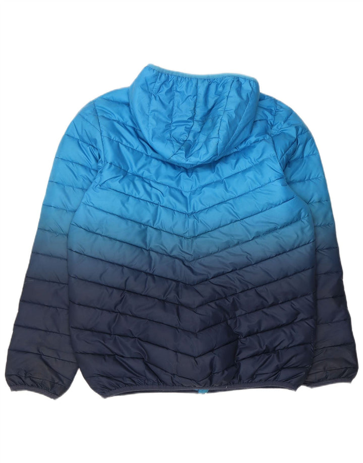Ellesse Veste matelassée à capuche pour garçon 13-14 ans Bleu Colorblock Polyester