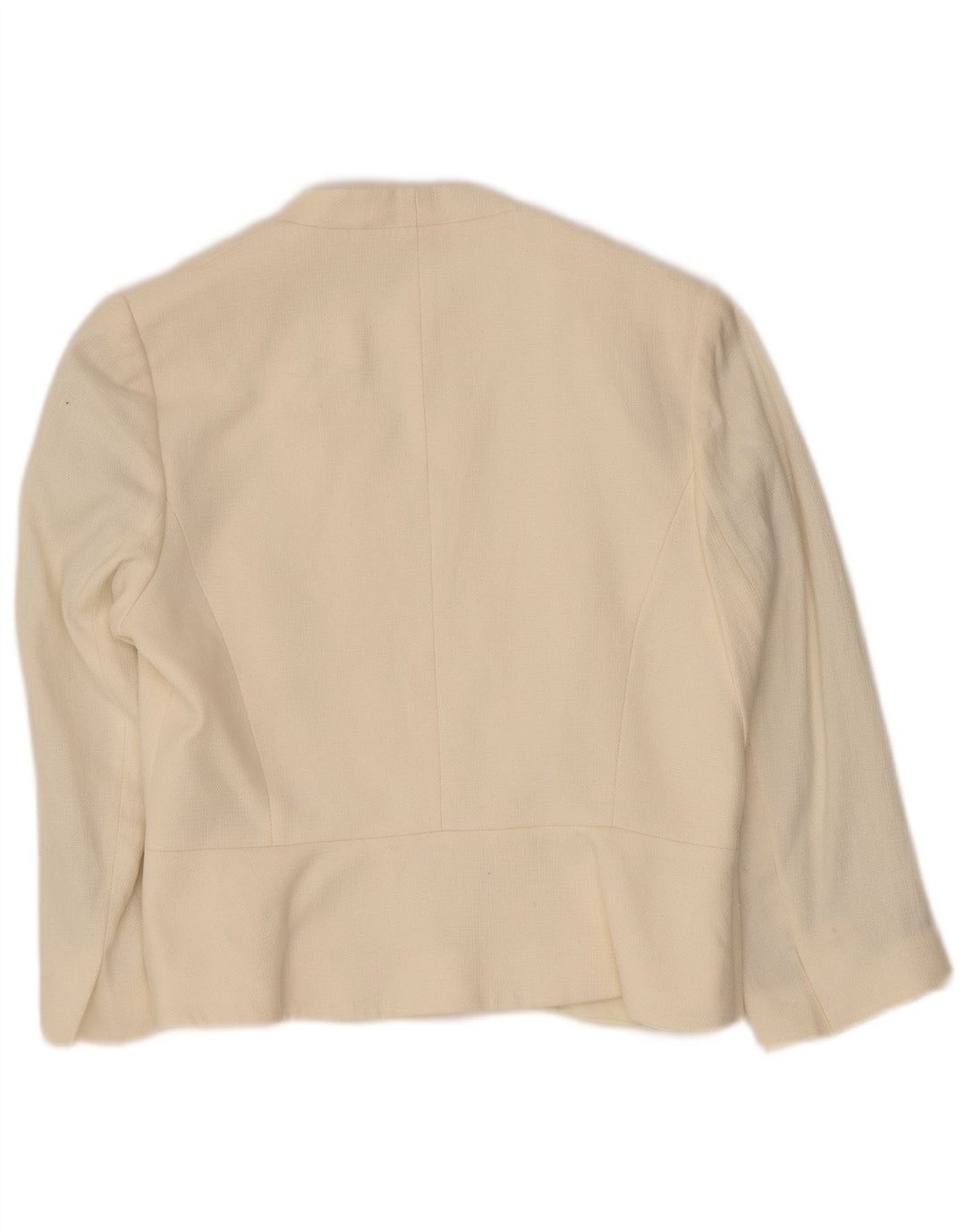 L.K. Bennett Veste blazer à manches 3/4 pour femme UK 12 Lin beige moyen
