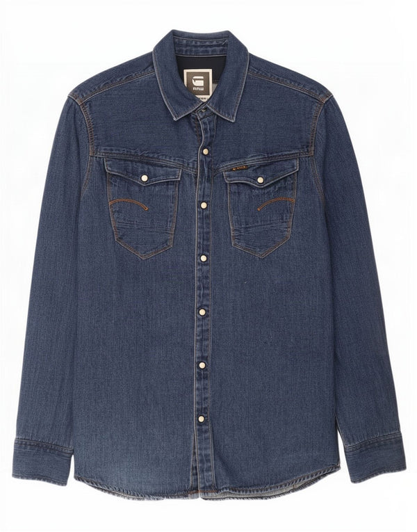 G-Star Homme Chemise en Jean Large Bleu Marine Coton