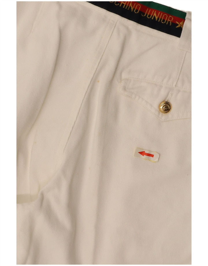 MOSCHINO Pantalon de costume graphique à chevilles pour garçon 9-10 ans W24 L25 Coton blanc