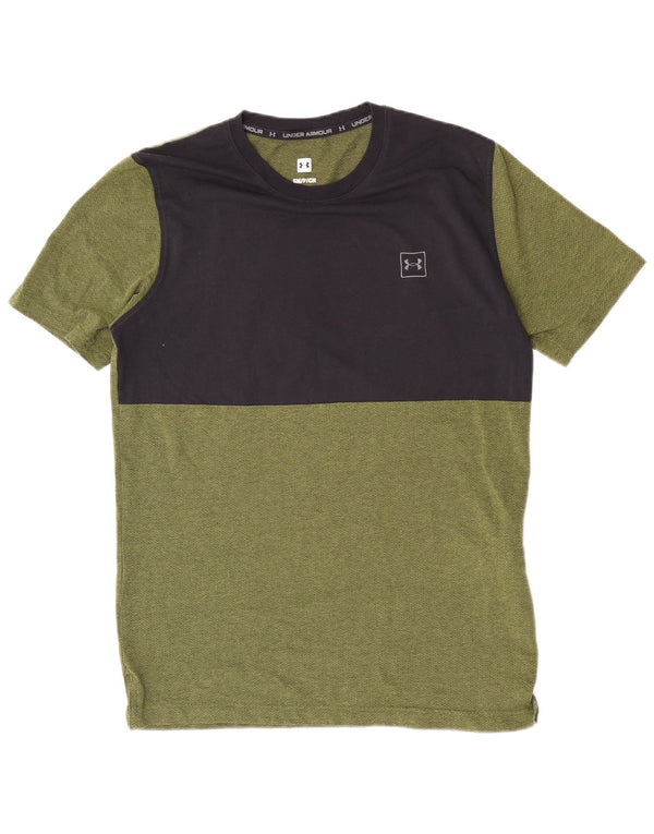 Under Armour T-Shirt Homme Haut Small/Medium Vert Colorblock Cotton Sports