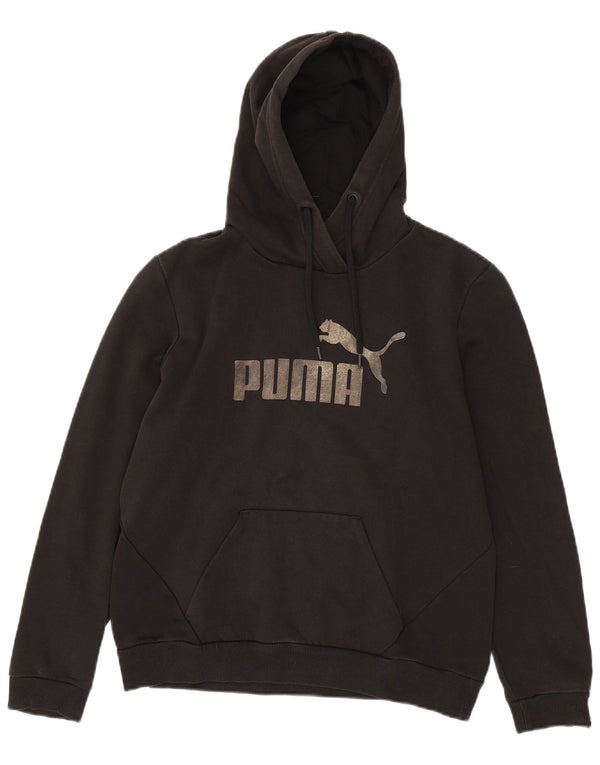 Puma Pull à capuche graphique pour femme UK 14 Noir moyen