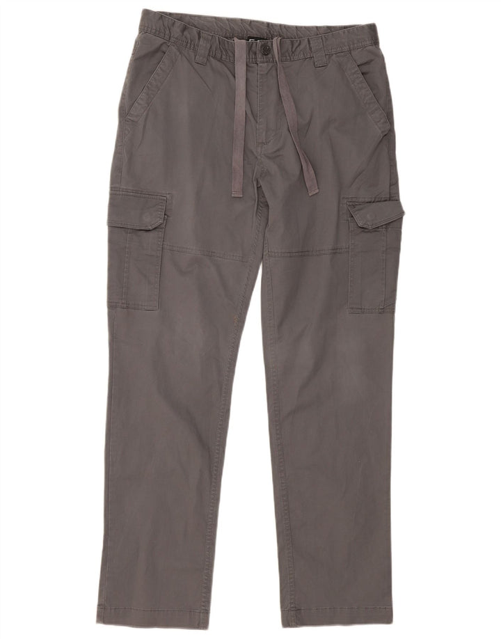 EMPORIO ARMANI Pantalon Cargo Droit Homme Large W34 L31 Gris Coton