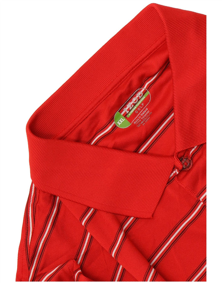 Polo de golf Izod pour homme 2XL en polyester rayé rouge