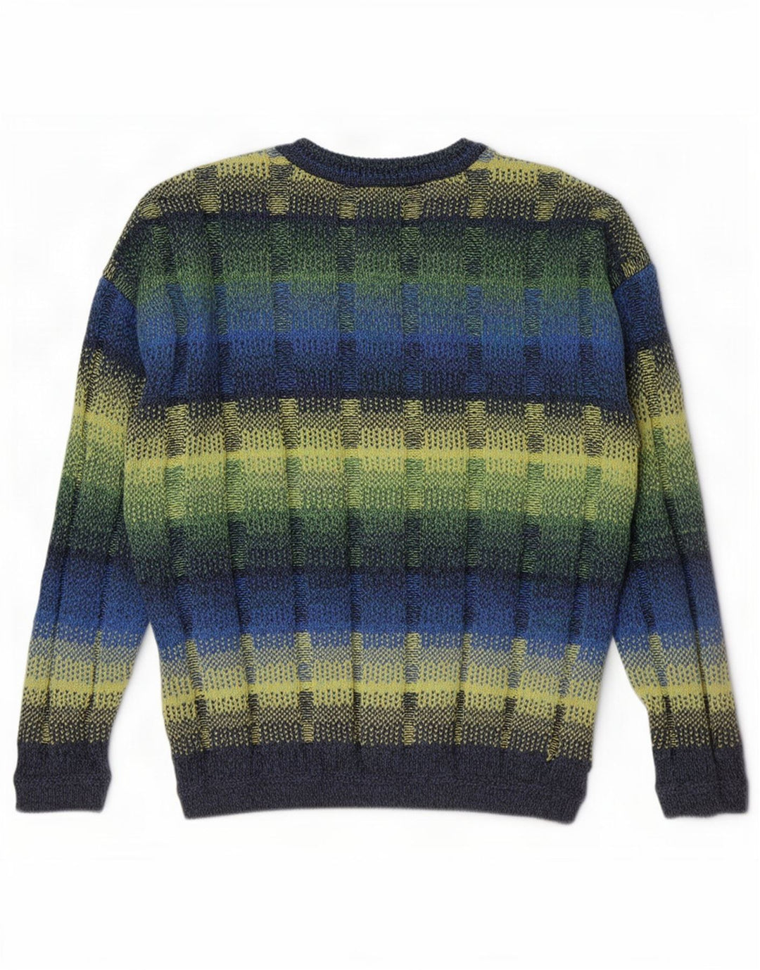 vintage Mens Crew Neck Jumper Sweater IT 52 Grand Multicolore Géométrique