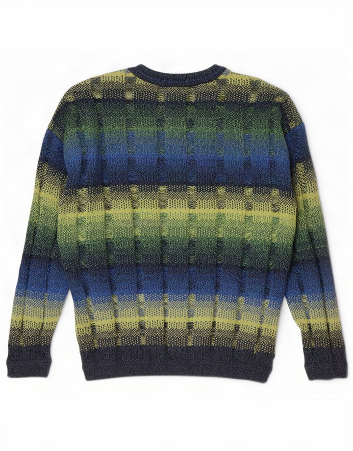 vintage Mens Crew Neck Jumper Sweater IT 52 Grand Multicolore Géométrique