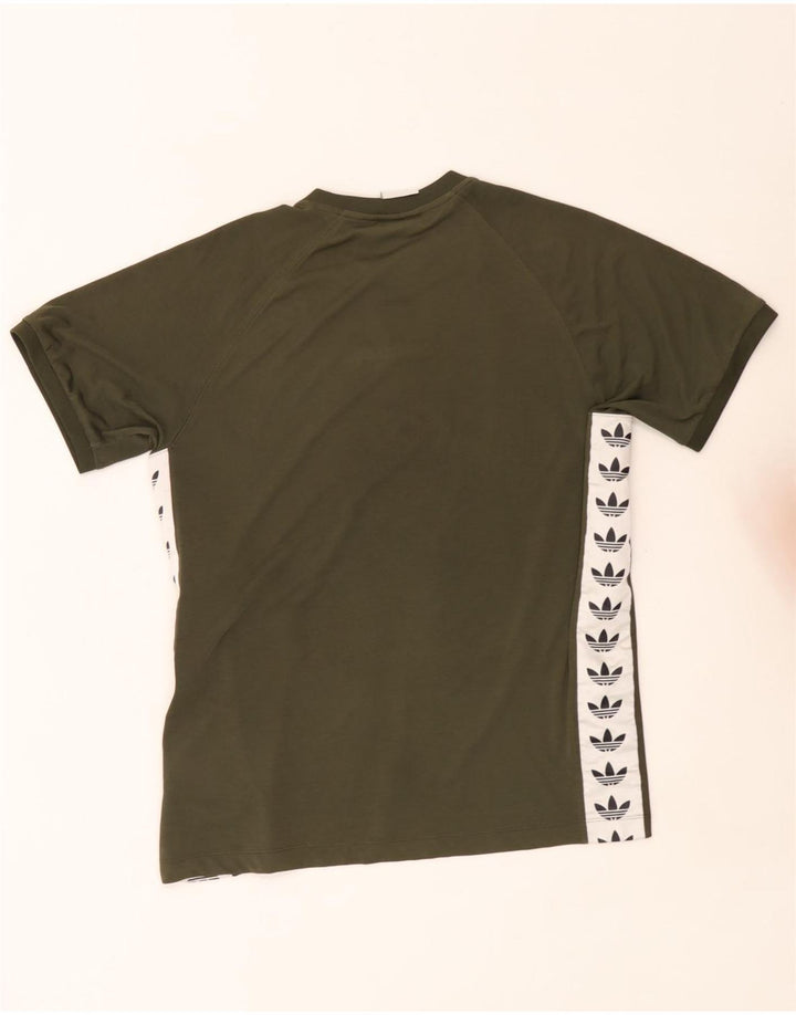 Adidas T-shirt graphique pour hommes, grand, kaki, color block, polyester