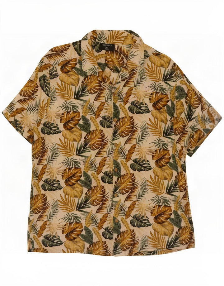 Tessentials Chemise hawaïenne à manches courtes pour homme Motif floral multicolore