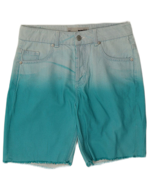 Topshop Short en jean pour femme W25 XS Bleu Tie Dye Coton