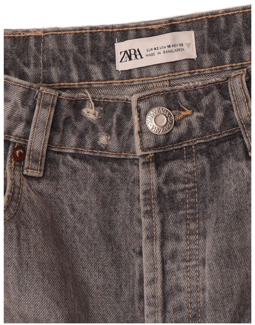 Zara Jean droit femme EU 42 Large W32 L27 Gris