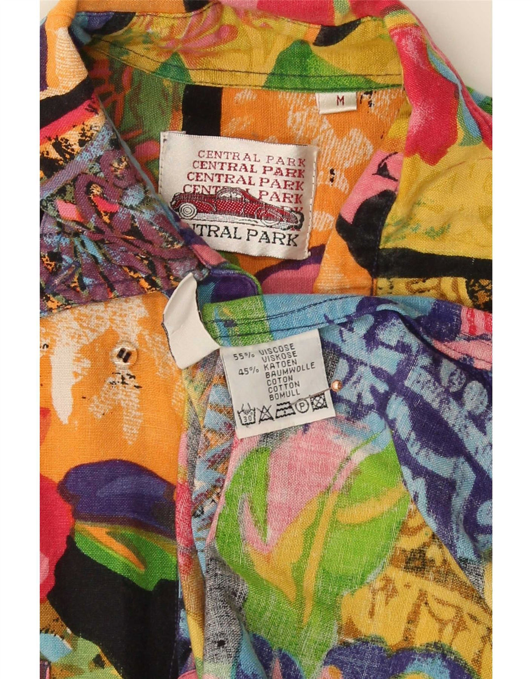 Central Park Chemise hawaïenne à manches courtes pour homme Motif floral multicolore moyen