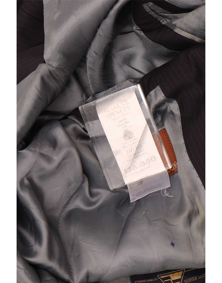 Marks & Spencer Veste blazer pour homme UK 38 Bleu marine moyen à fines rayures