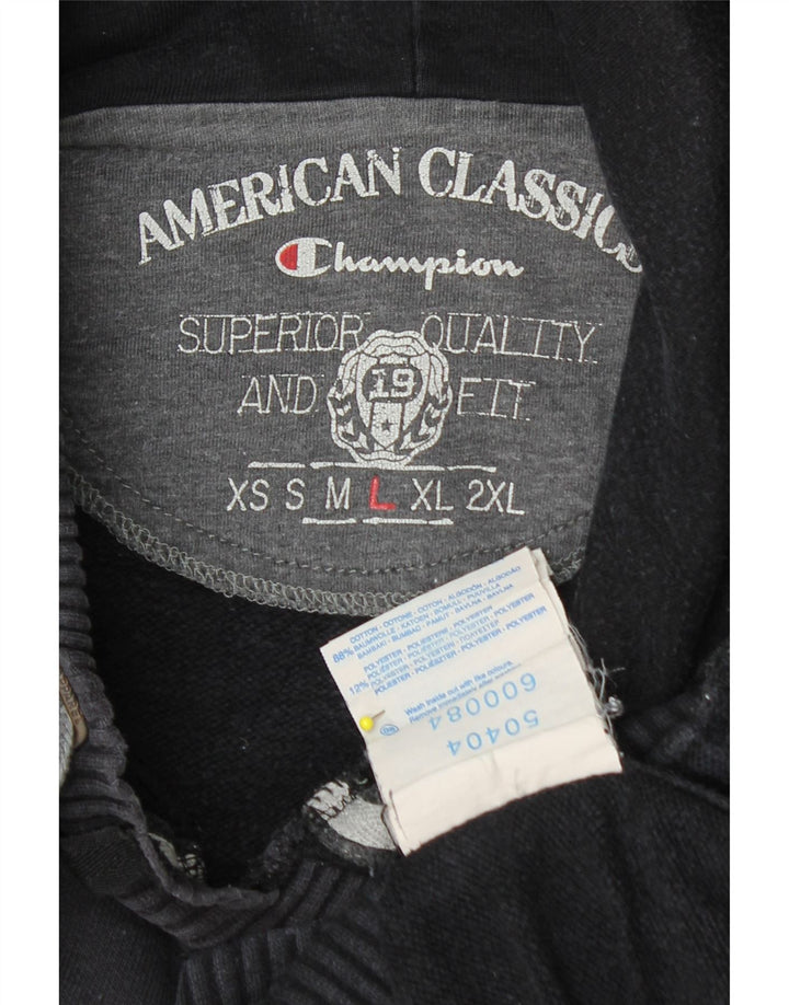 CHAMPION Pull à capuche graphique pour hommes, grand coton noir