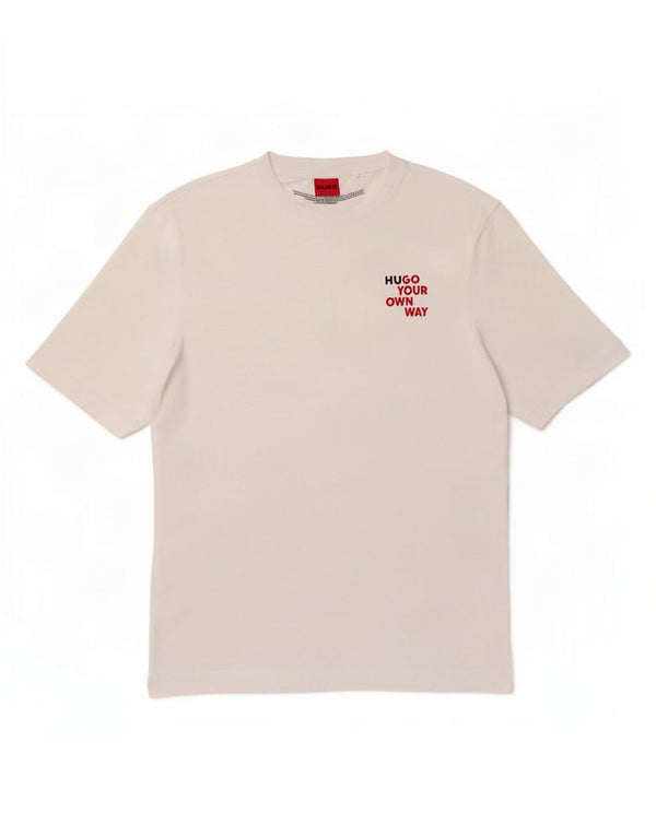Hugo Boss Haut T-Shirt Graphique Homme Blanc Moyen