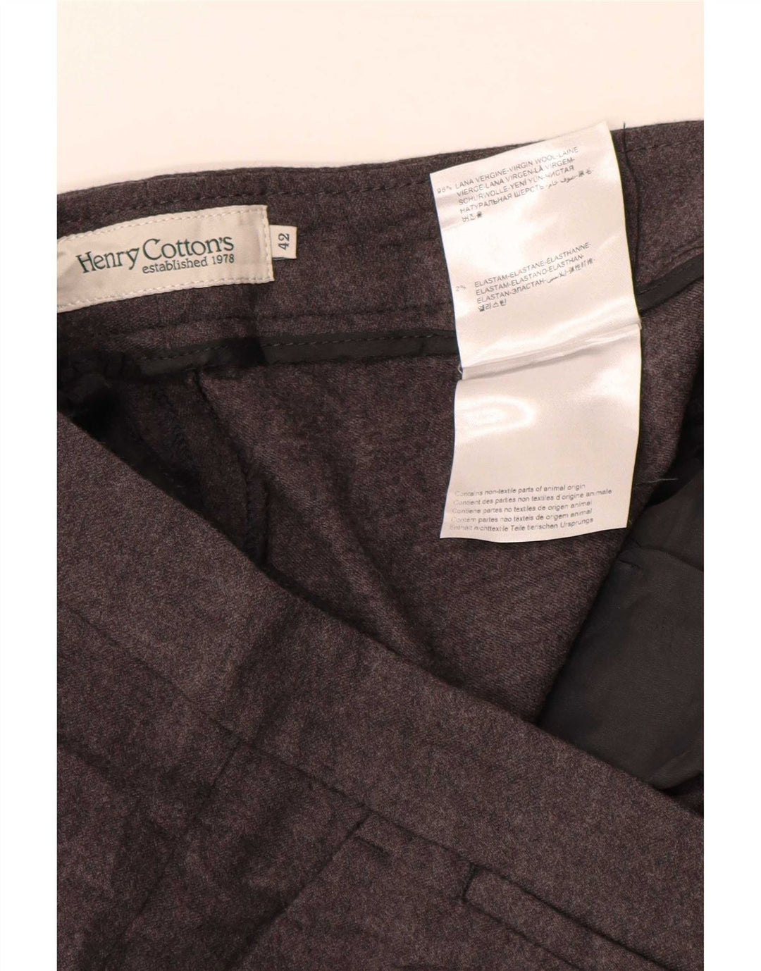 Henry Cottons Pantalon de costume slim pour femme IT 42 Medium W30 L26 Laine grise