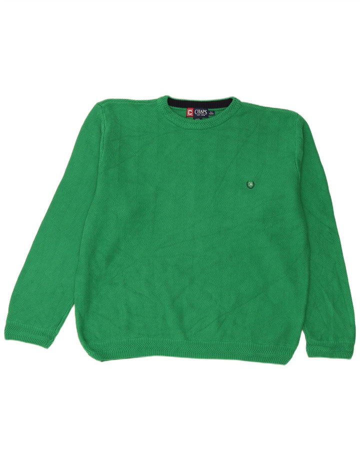 Chaps Pull col rond pour homme XL en coton à chevrons vert