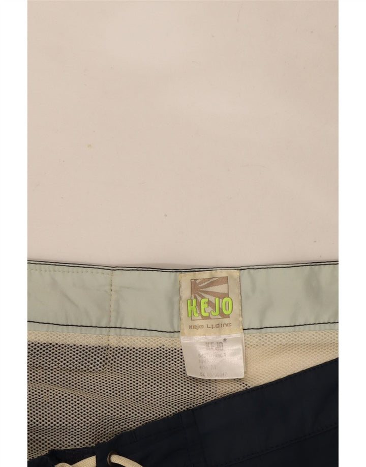 Kejo Short de Bain Graphique Homme Bleu Marine Moyen Nylon Colorblock
