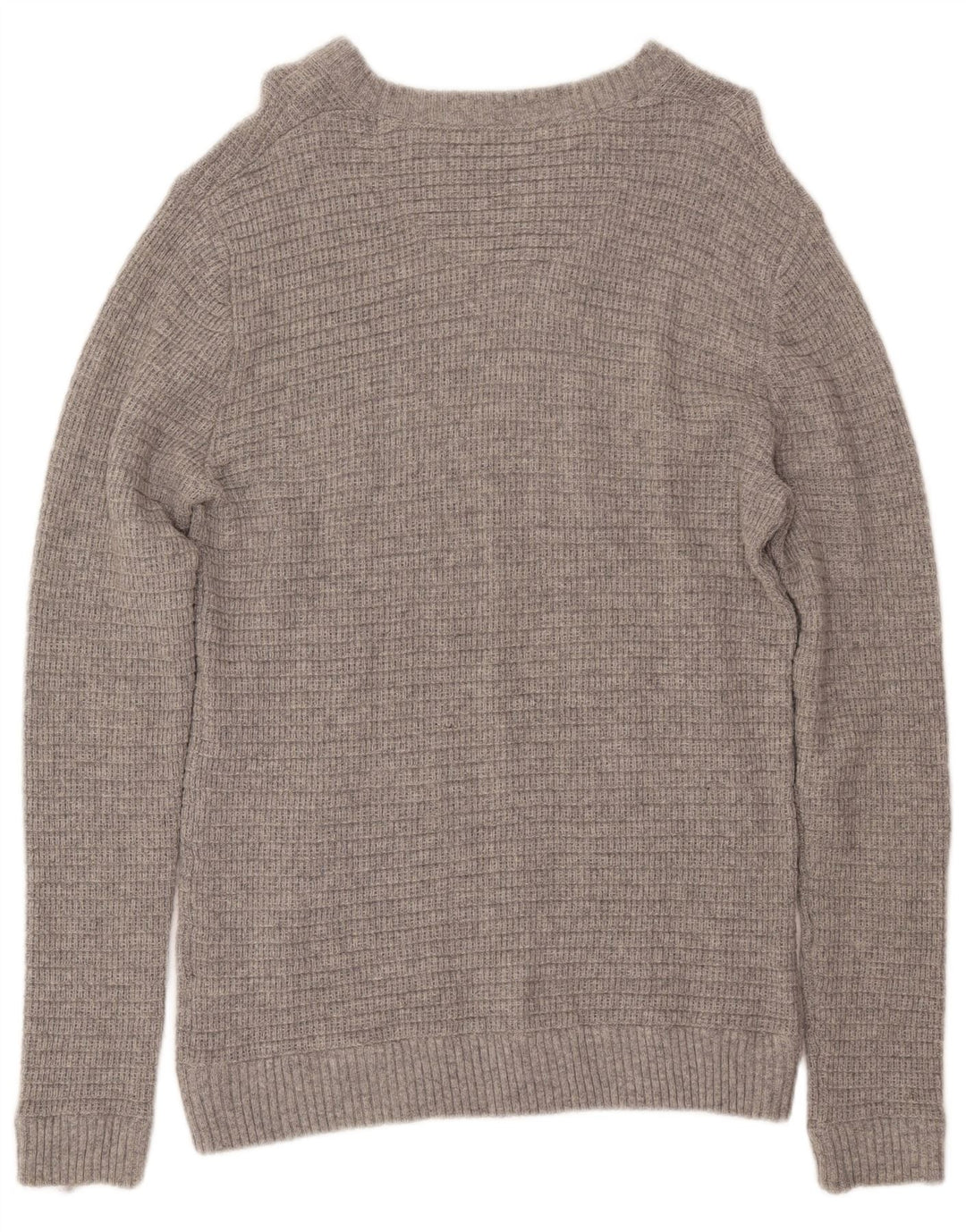 Crew Clothing Pull à col rond pour homme en laine grise