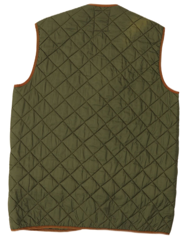 vintage Mens Quilted Gilet UK 40 Grand Vert