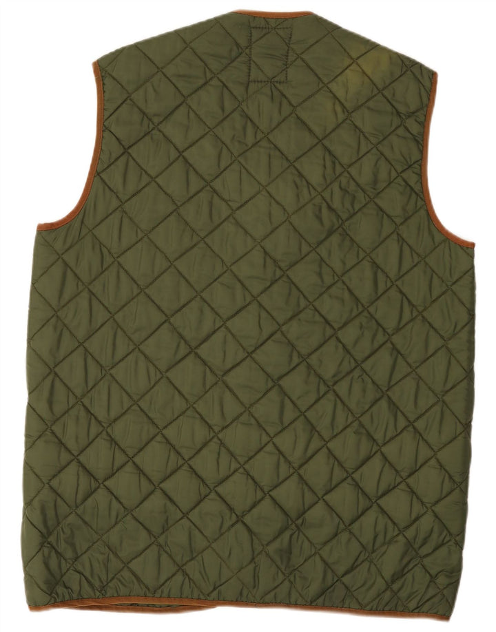 vintage Mens Quilted Gilet UK 40 Grand Vert