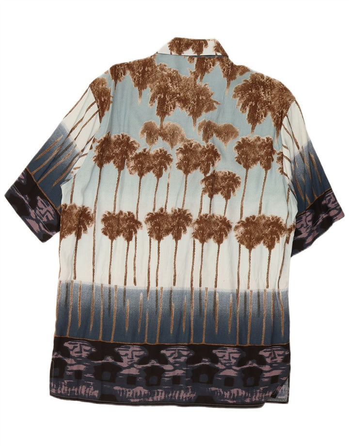 MCKAY Chemise hawaïenne à manches courtes pour homme Taille 39/40 Bleu moyen