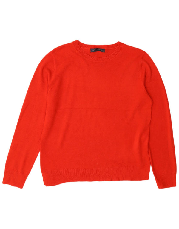 Marks & Spencer Pull à col rond pour femme UK 14 Grand Acrylique Rouge