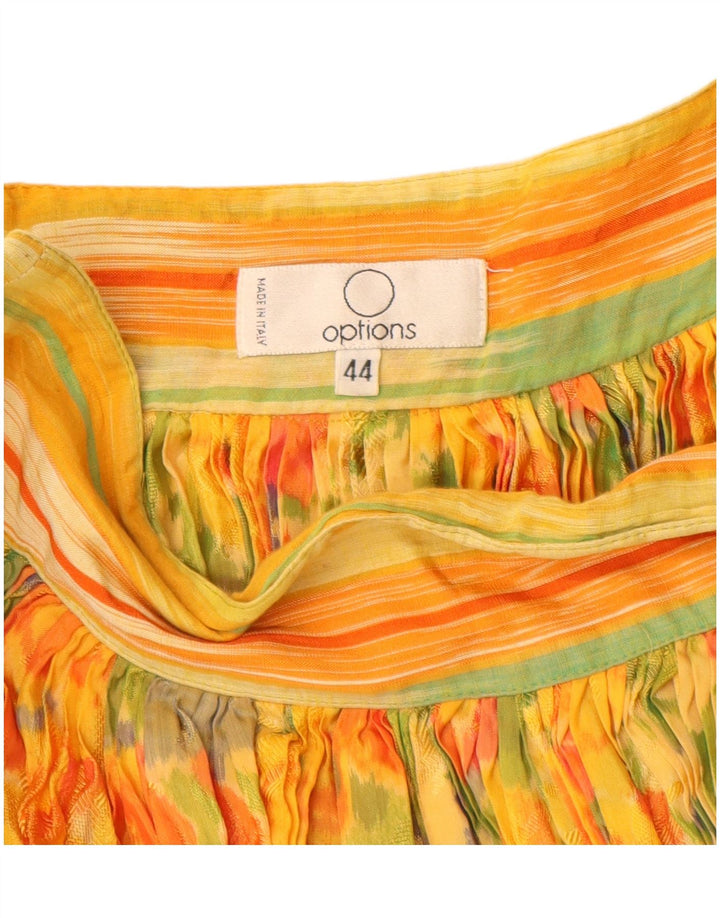 Options Jupe Maxi Évasée Femme IT 44 Medium W28 Viscose Florale Jaune