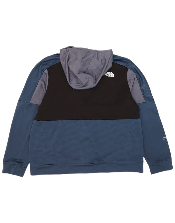 The North Face Pull à capuche zippé pour homme XL Bleu Colorblock Polyester