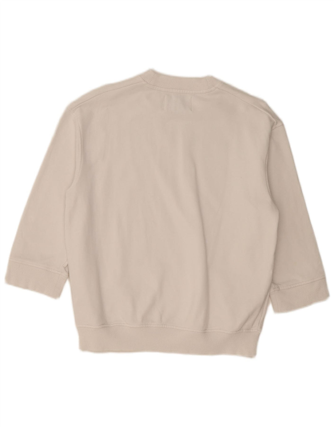 Calvin Klein Jeans Sweat-shirt à manches 3/4 pour femme UK 14 Blanc moyen