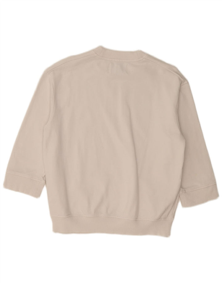 Calvin Klein Jeans Sweat-shirt à manches 3/4 pour femme UK 14 Blanc moyen