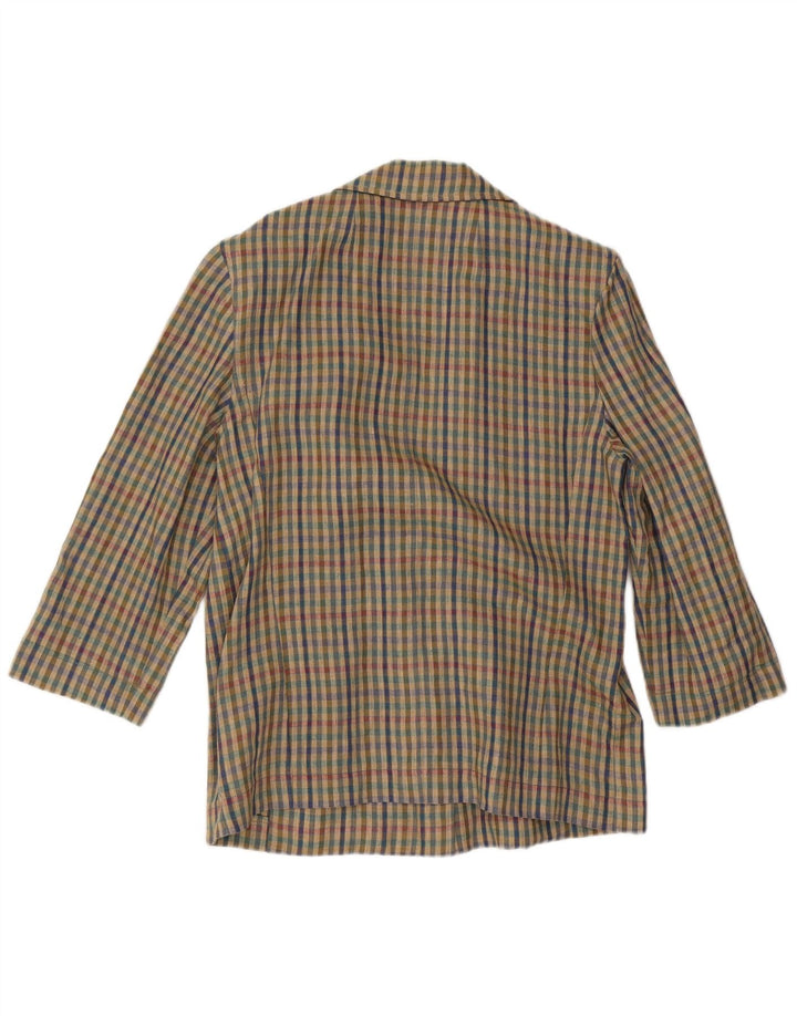 vintage Femme 2 Bouton Blazer Veste UK 18 XL Multicolore Gingham