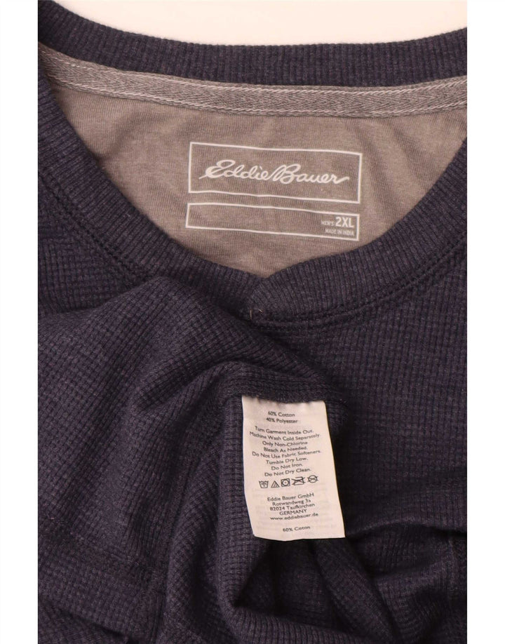 Eddie Bauer Haut Homme Manches Longues 2XL Bleu Marine Coton