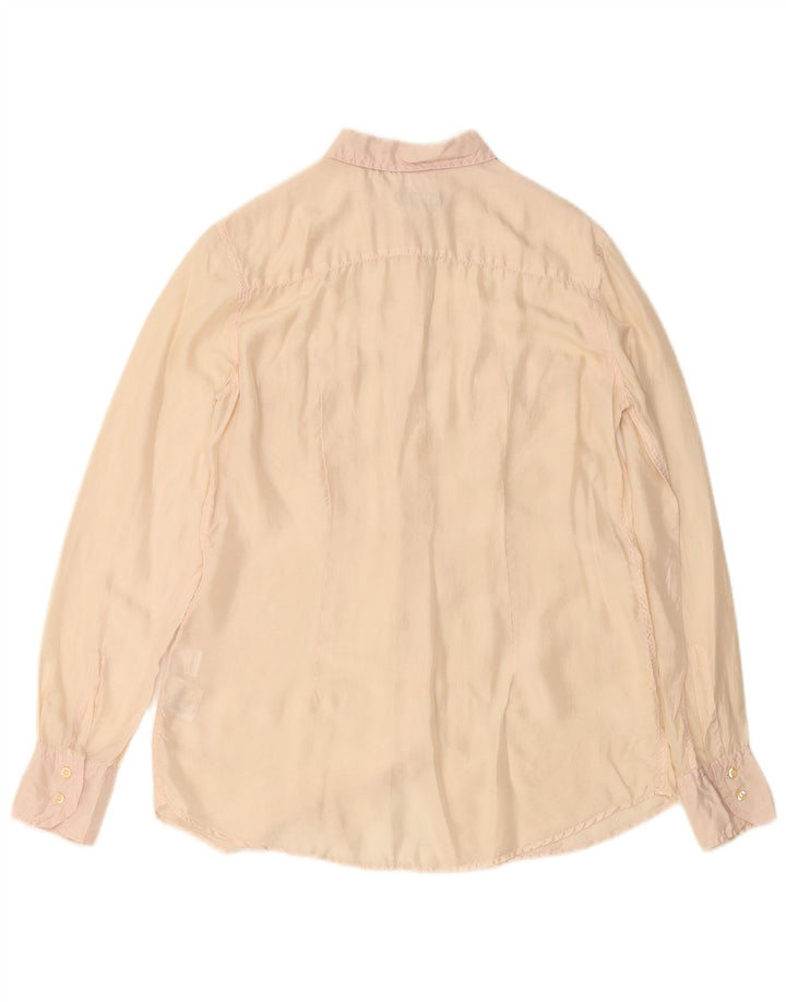 FRED PERRY Chemisier Femme UK 14 Grande Soie Beige