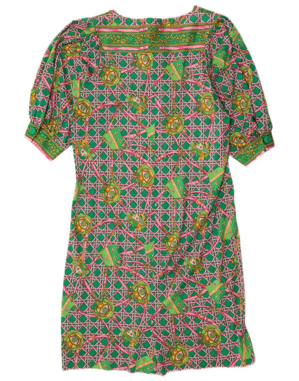 LIOLA Robe droite surdimensionnée à motif abstrait pour femme UK 10 Petit Vert